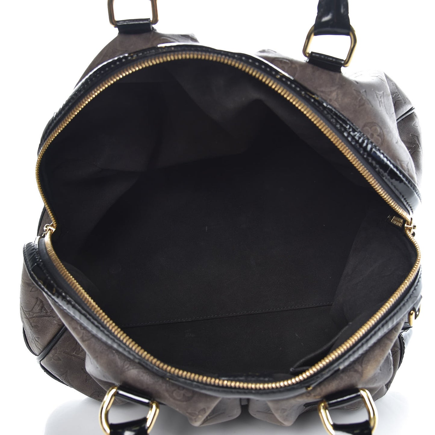 Cuir Patent Embossed Monogram Stephen Bag Grey