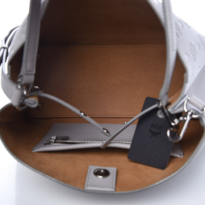MCM Calfskin Ottomar Monogram Sarah Convertible Hobo Dove 5 of 9
