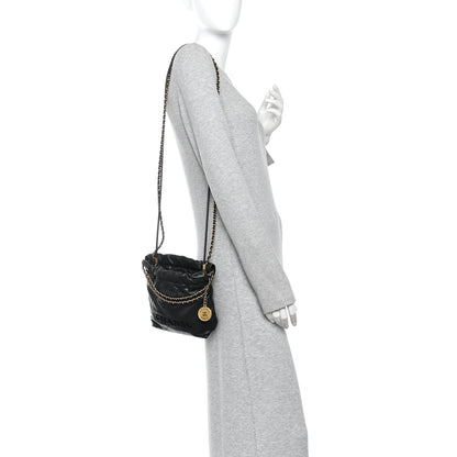 Chanel Shiny Caviar Quilted Monochrome Mini Chanel 22 Black 2 of 11
