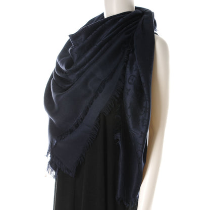 Louis Vuitton Silk Wool Monogram Shawl Night Blue 3 of 6