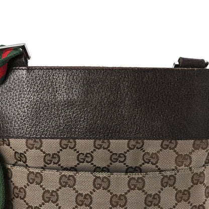 Gucci GG Monogram Web Messenger Crossbody Bag Dark Brown 15 of 16