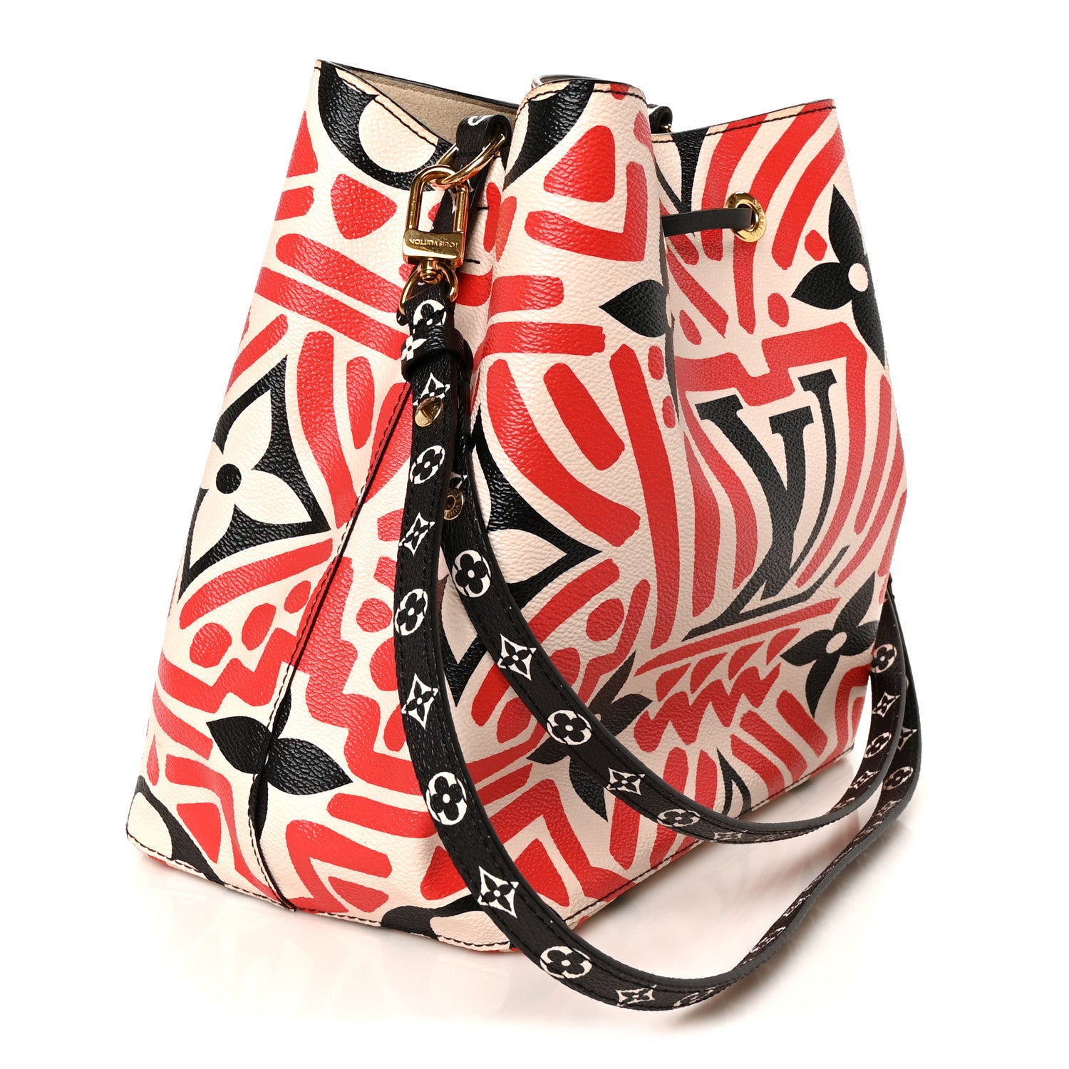 Louis Vuitton Monogram Giant Crafty NeoNoe MM Creme Rouge Black 3 of 9