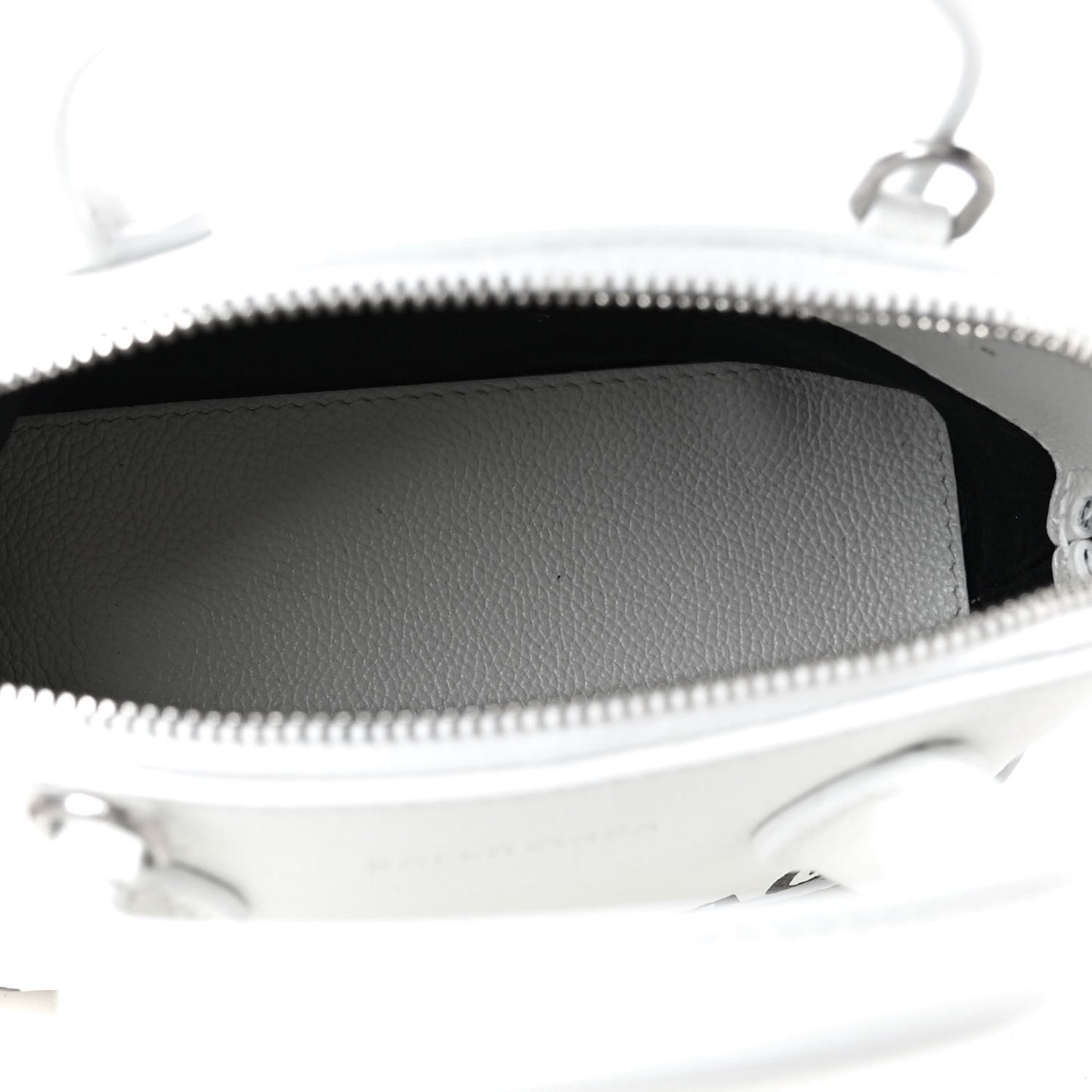Grained Calfskin XXS Ville Top Handle Bag White Black