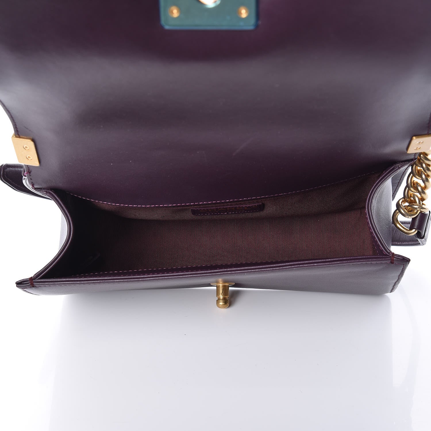Chanel Lambskin Quilted Medium Boy Flap Dark Purple 7 of 11