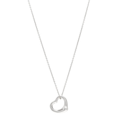 Tiffany Sterling Silver 16mm Elsa Peretti Open Heart Pendant Necklace 1 of 4