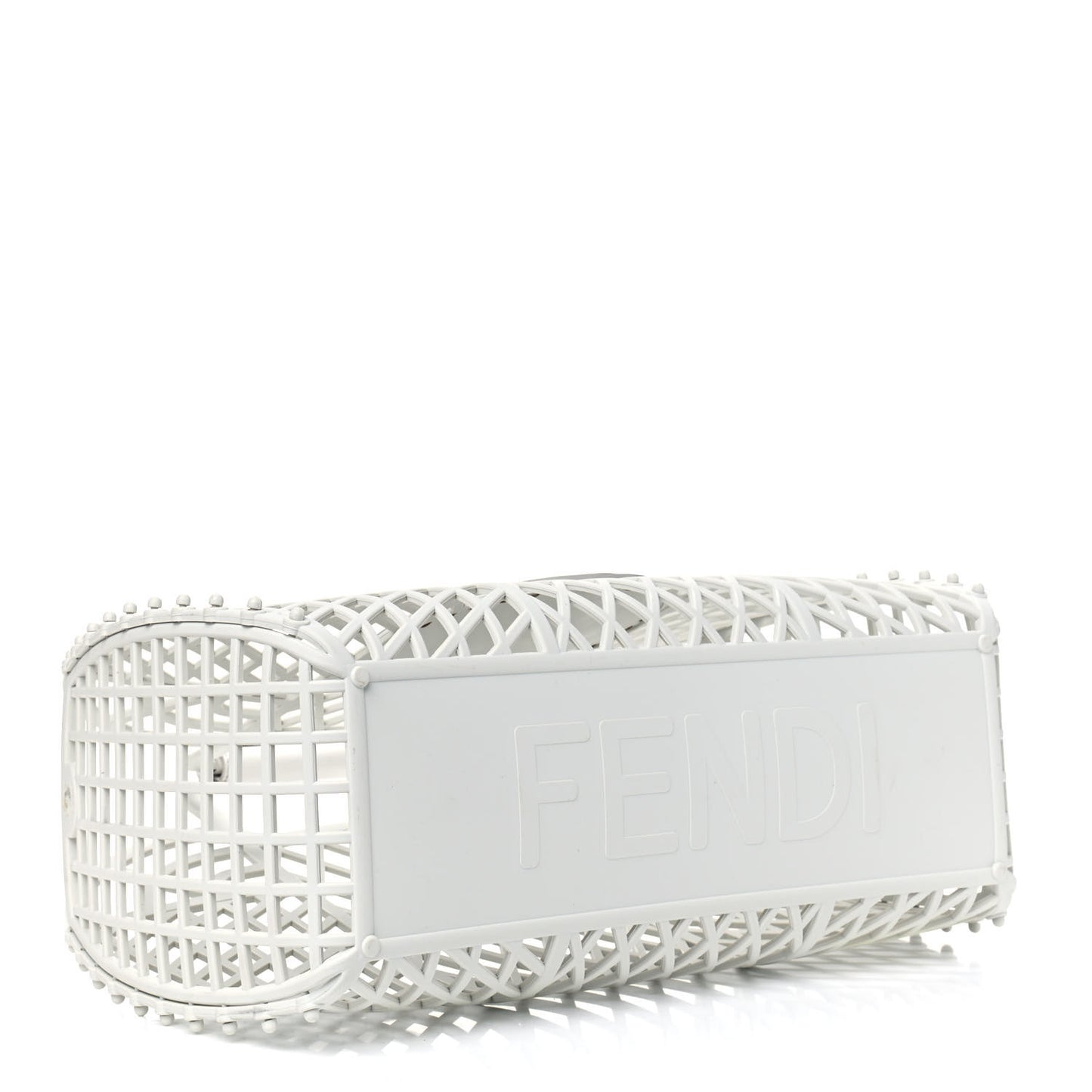 Recycled Plastic Vitello Liberty Matte Medium Fendi Basket White Ice