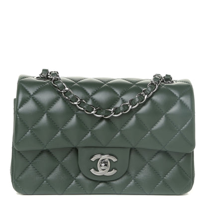 Chanel Lambskin Quilted Mini Rectangular Flap Green 1 of 15