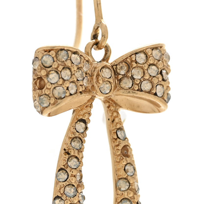 Christian Dior Crystal Bow Earrings Gold 6 of 6