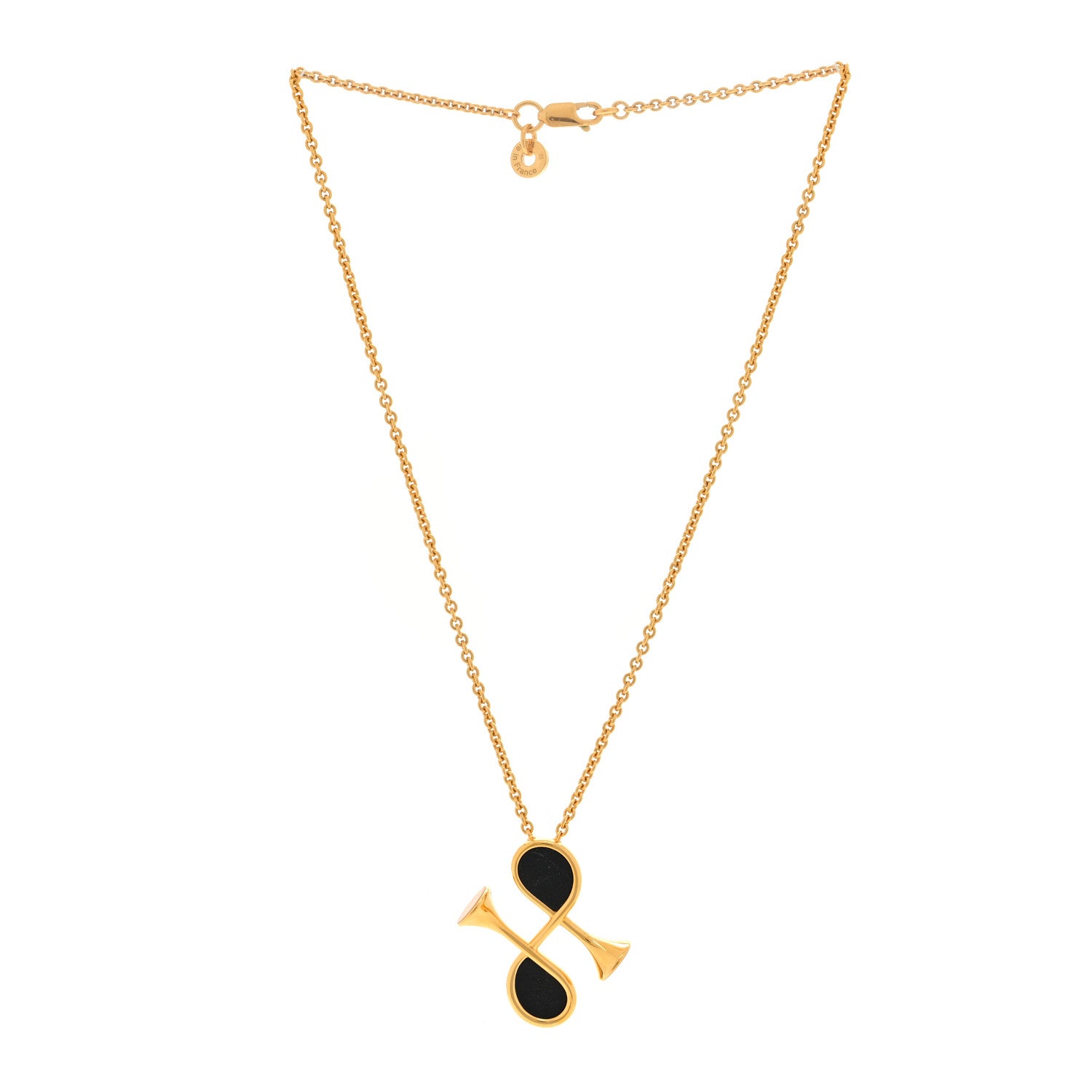 Hermes Swift Cor H Pendant Necklace Black 2 of 4