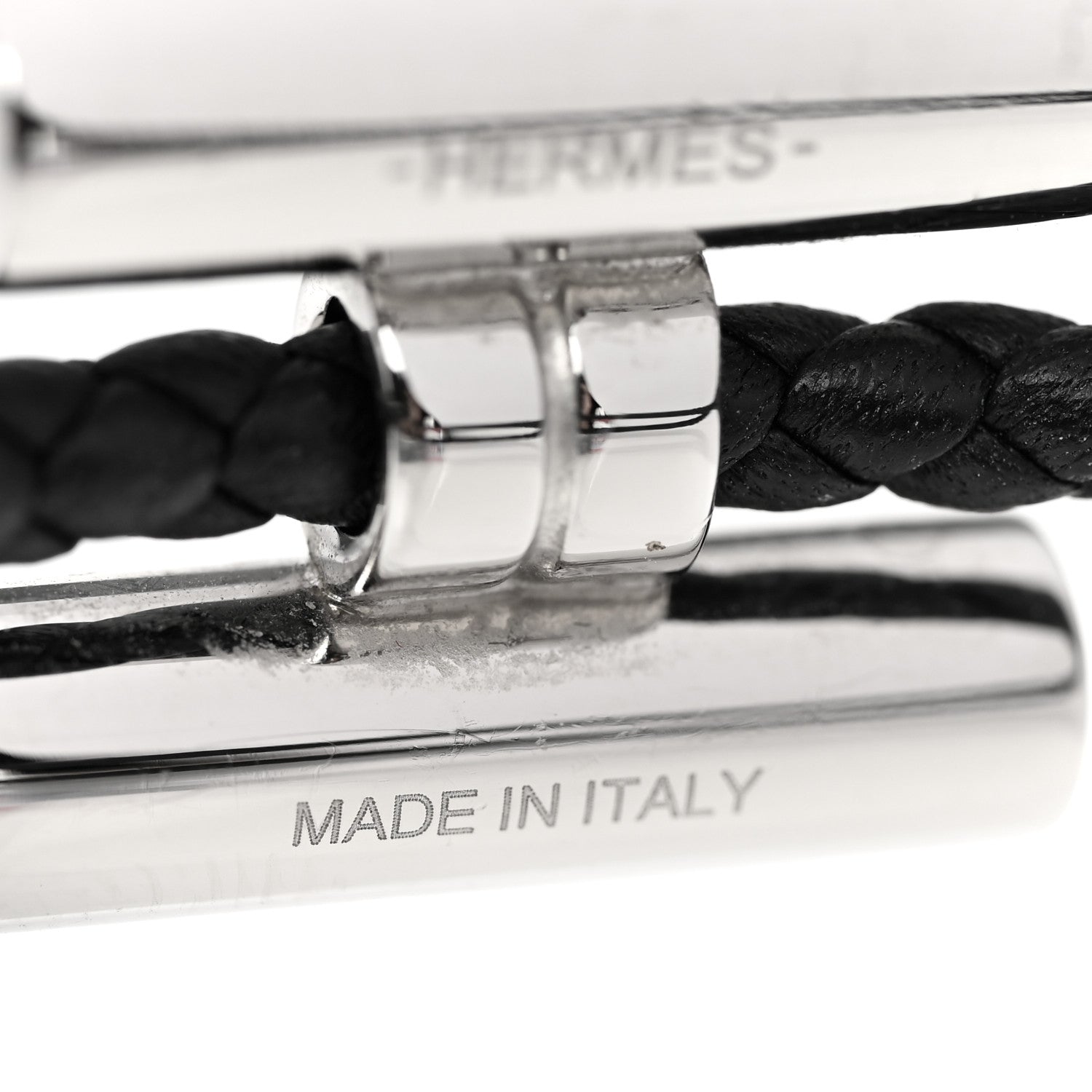 Hermes Swift Double Wrap Cord Tournis Tresse Bracelet T3 Black 5 of 5