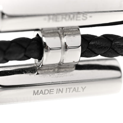 Hermes Swift Double Wrap Cord Tournis Tresse Bracelet T3 Black 5 of 5
