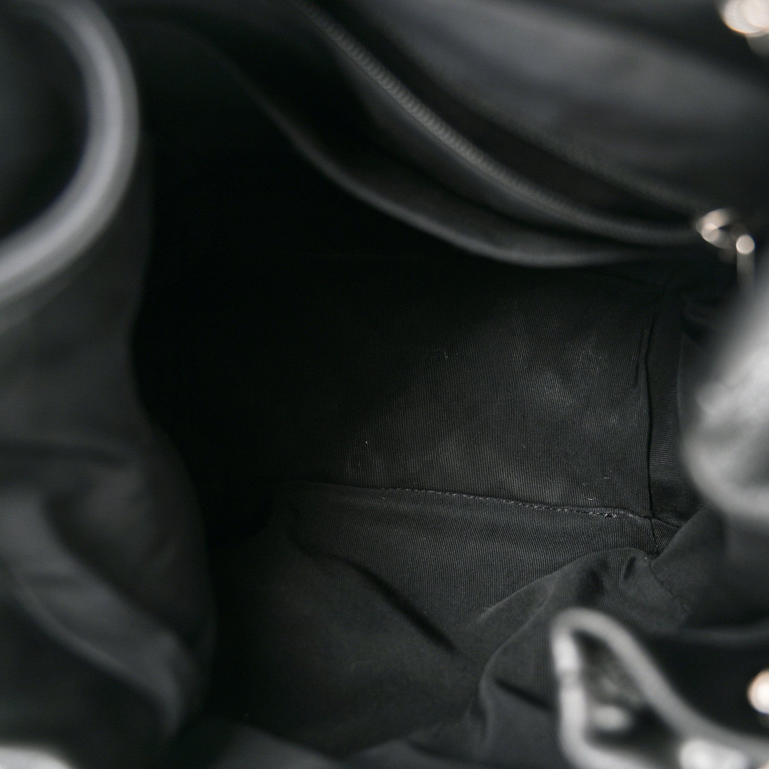Chanel Lambskin Quilted CC Chain Drawstring Tote Black 5 of 10