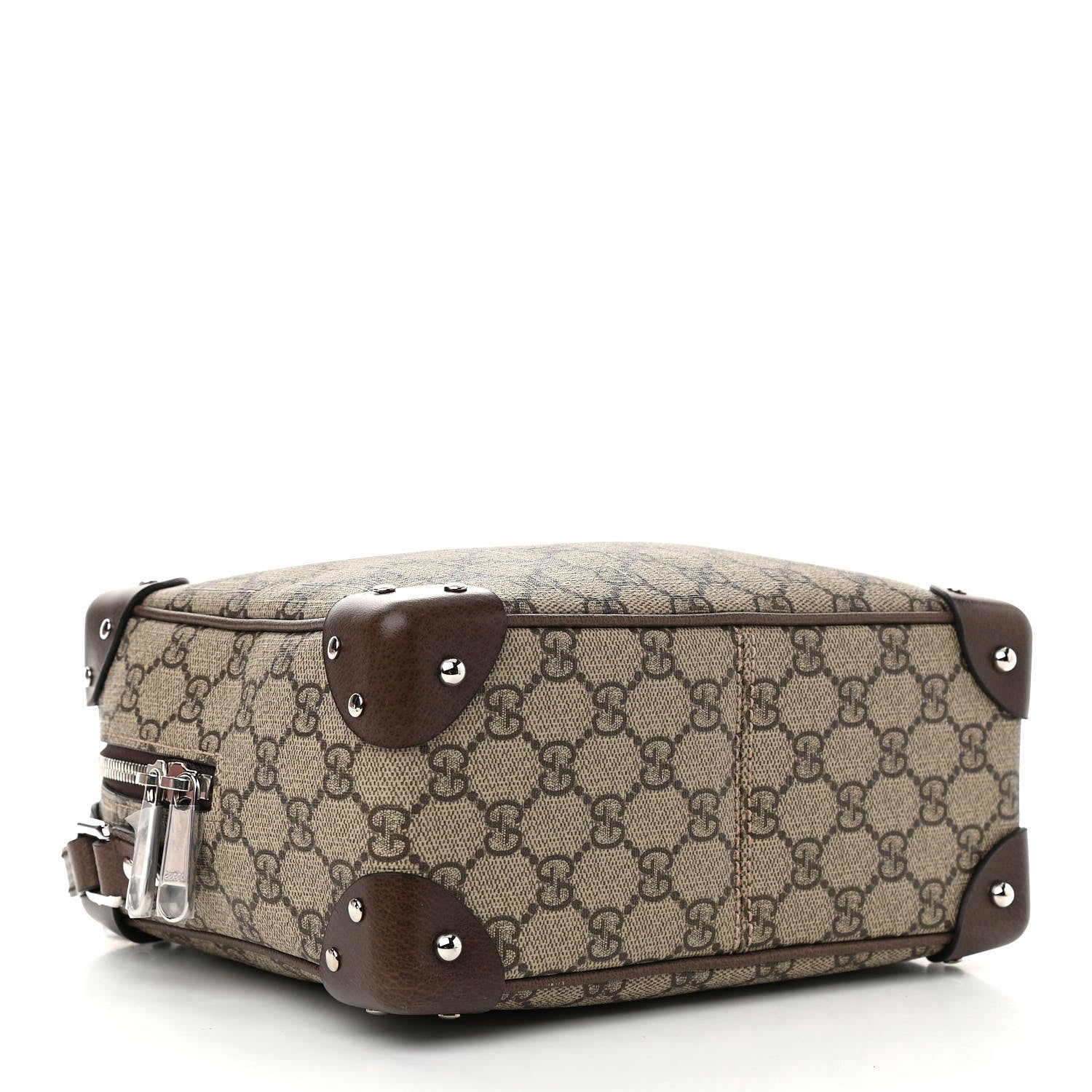 Gucci GG Supreme Monogram Textured Calfskin Square Messenger Bag Beige Ebony New Acero 4 of 10