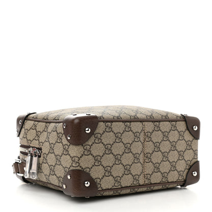 Gucci GG Supreme Monogram Textured Calfskin Square Messenger Bag Beige Ebony New Acero 4 of 10