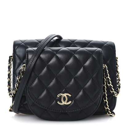 Chanel Lambskin Quilted Side Packs Black 1 of 11