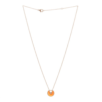 Cartier 18K Pink Gold Diamond Carnelian XS Amulette Pendant Necklace 2 of 5