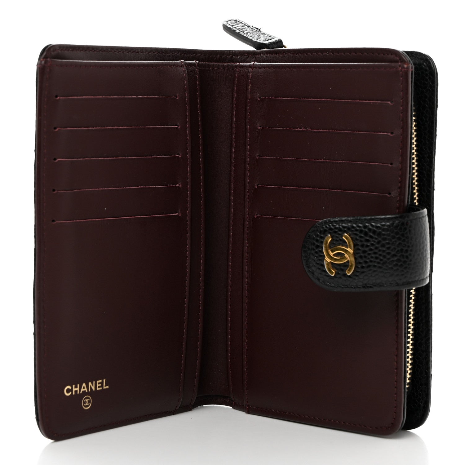 Chanel Caviar Quilted CC French Wallet Black 5 of 9