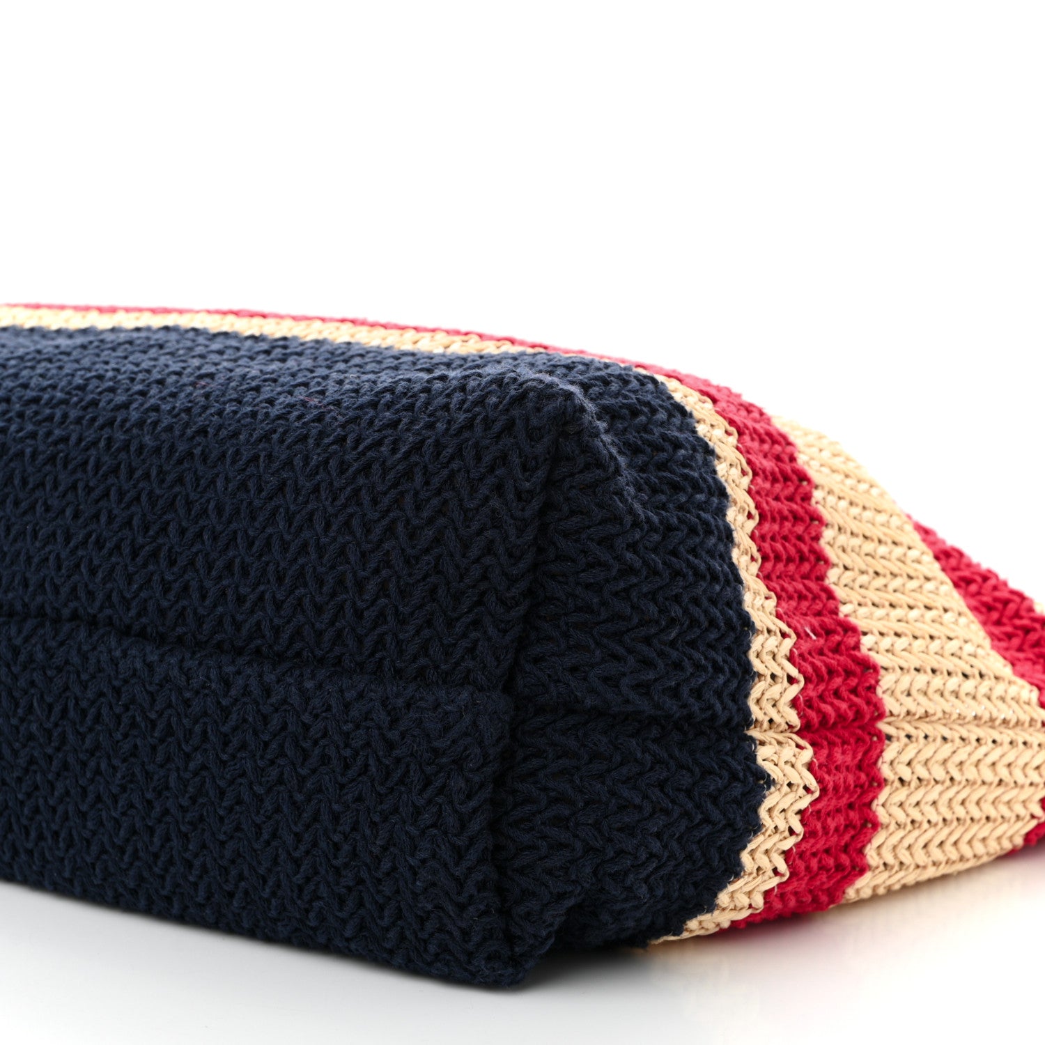 Miu Miu Raffia Crochet Stripe Tote Natural Blue 1753859 – FASHIONPHILE