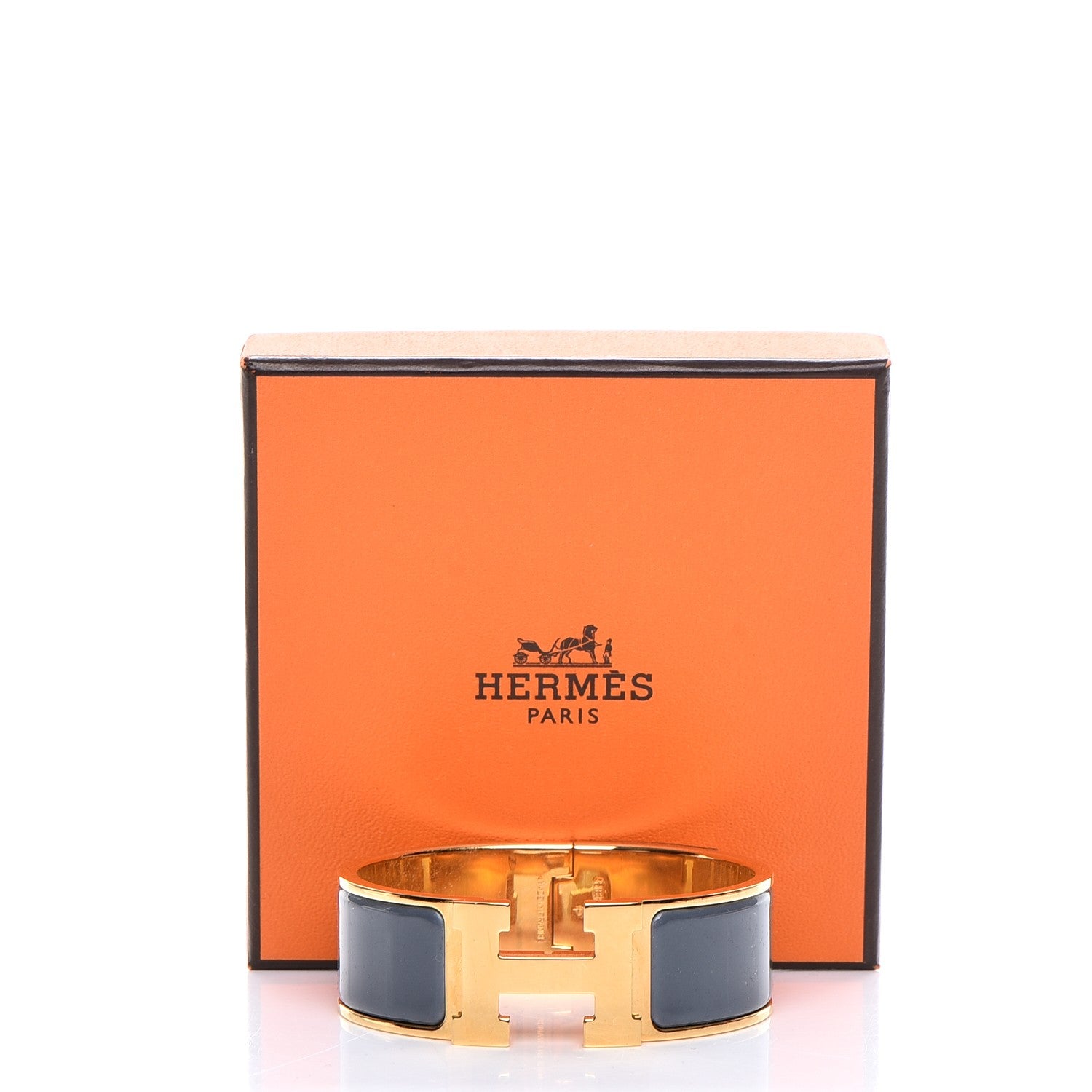 Hermes Enamel Wide Clic Clac H Bracelet PM Slate 5 of 5