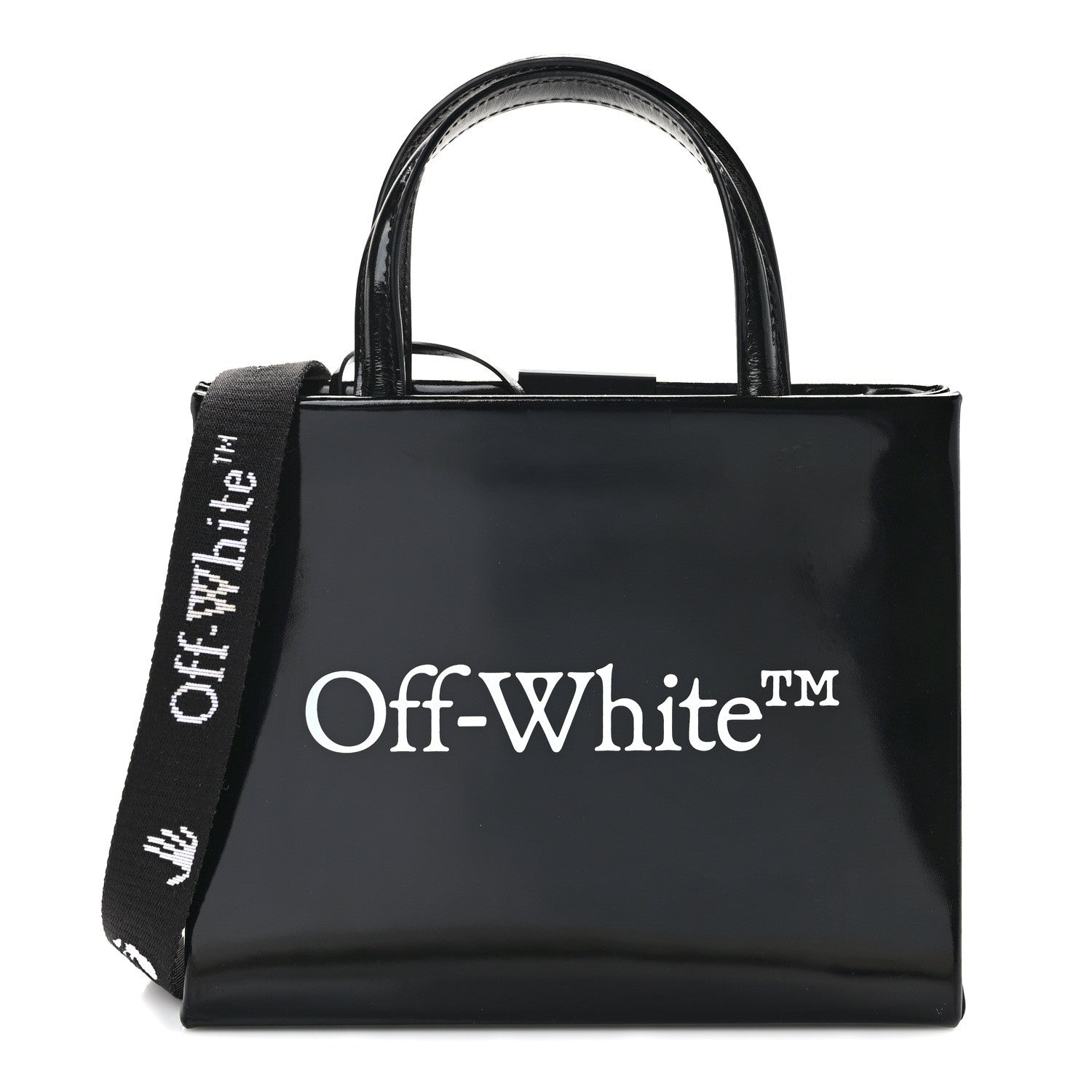 Off-White Patent Calfskin Mini Logo Box Bag 1 of 10