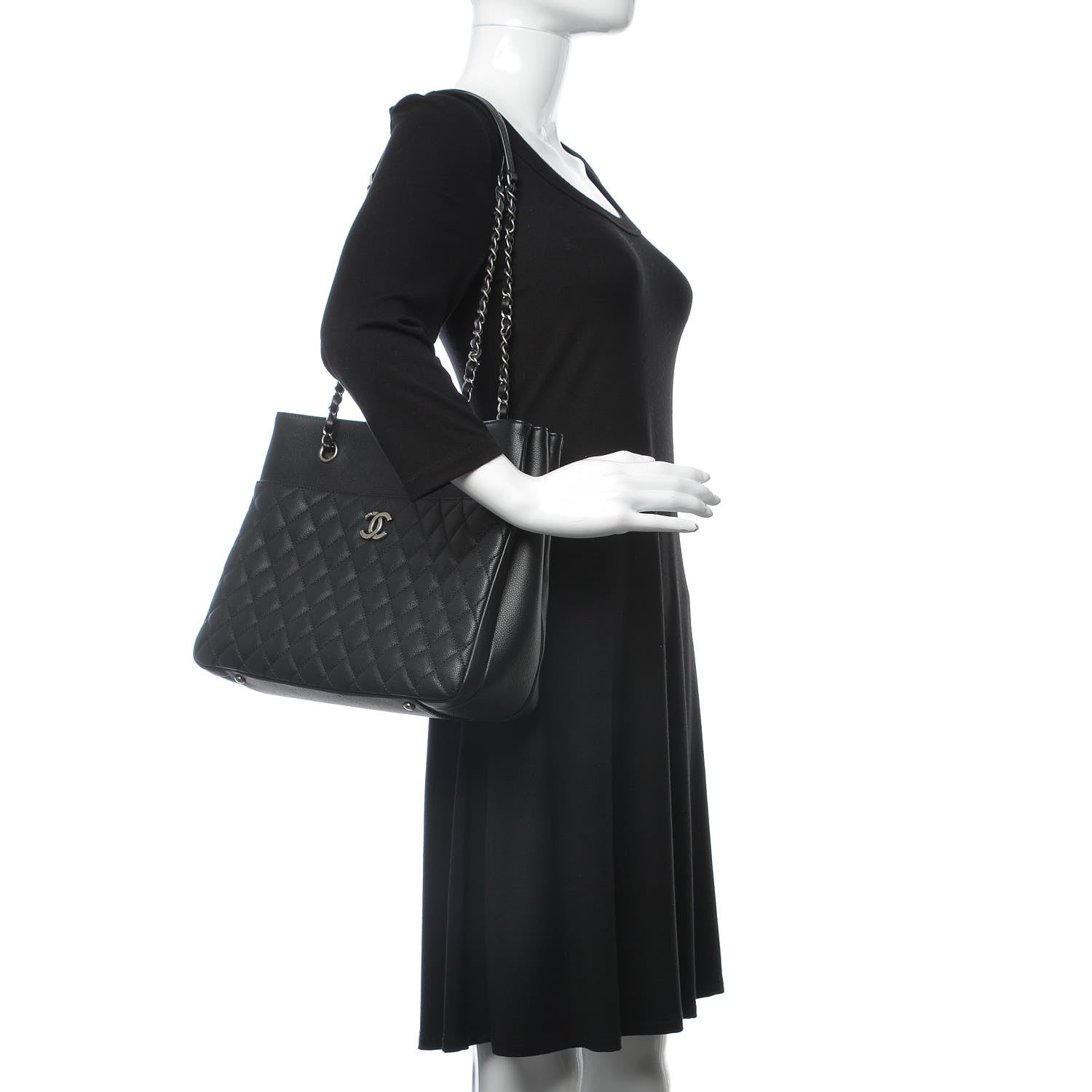 Chanel Caviar Quilted Urban Companion Shopping Tote Black 2 of 14