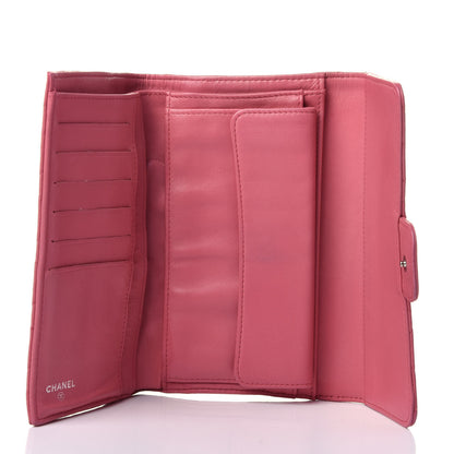 Chanel Lambskin Quilted Large Flap Wallet Pink 3 of 4