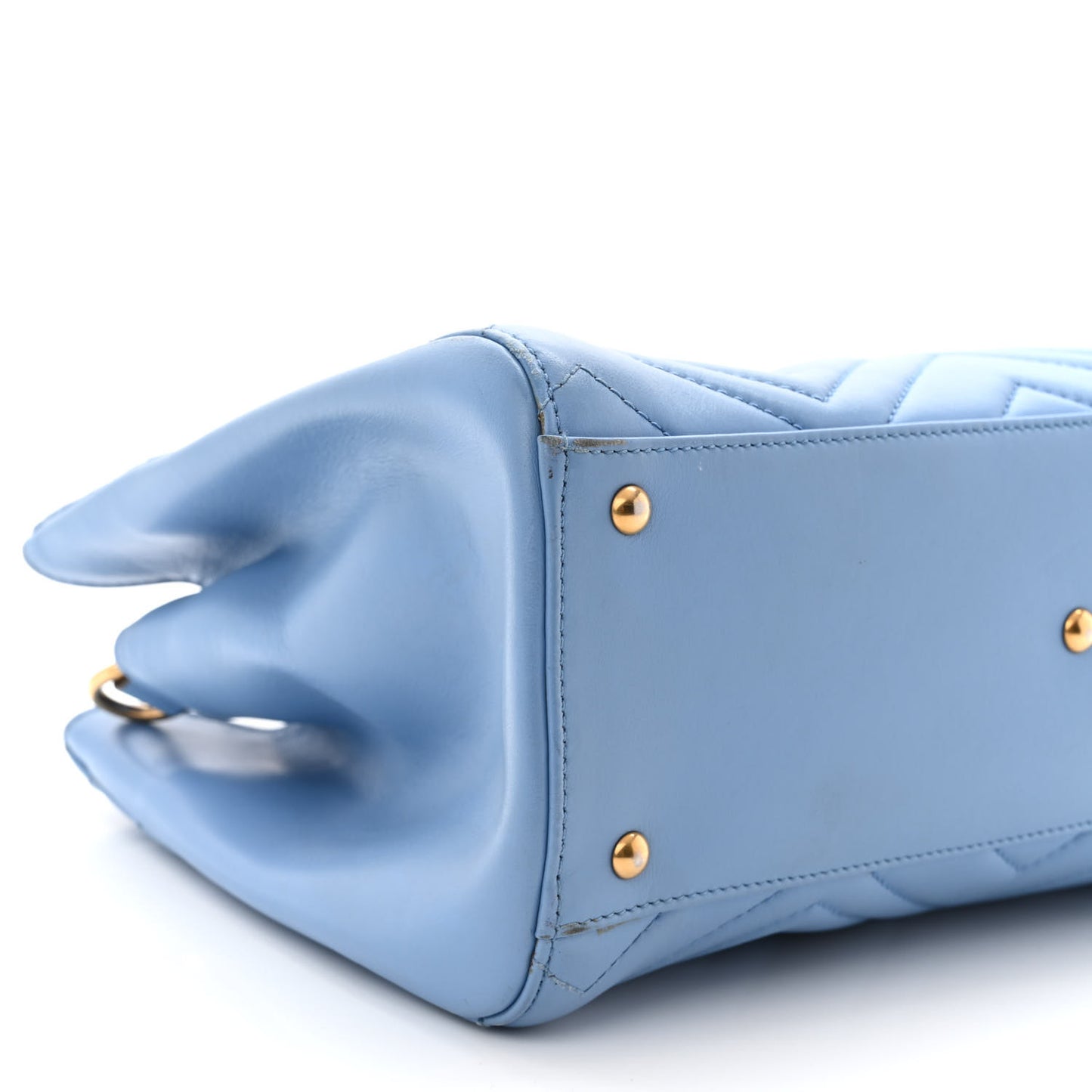 Calfskin Matelasse Small GG Marmont Tote Clear Sky Blue
