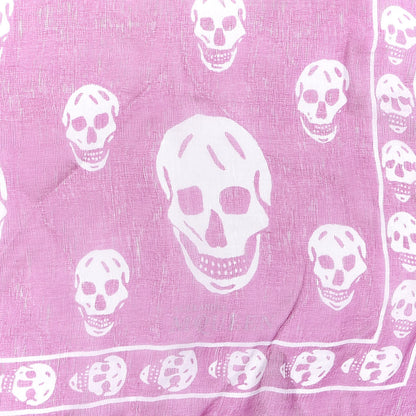 Alexander McQueen Silk Chiffon Skull Scarf Fuxia 2 of 4