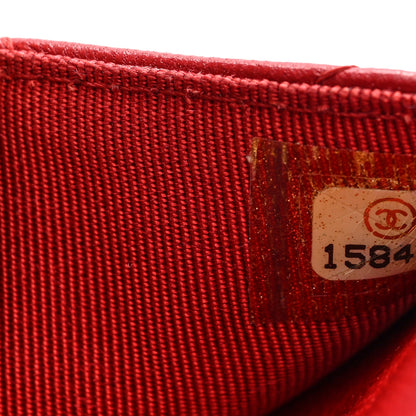 Chanel Lambskin Quilted Wallet On Chain WOC Red 7 of 10
