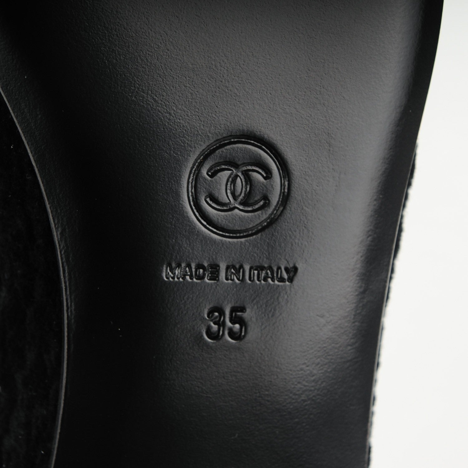 Chanel Tweed Caviar Cap Toe Ballerina Flats 35 Black 6 of 7