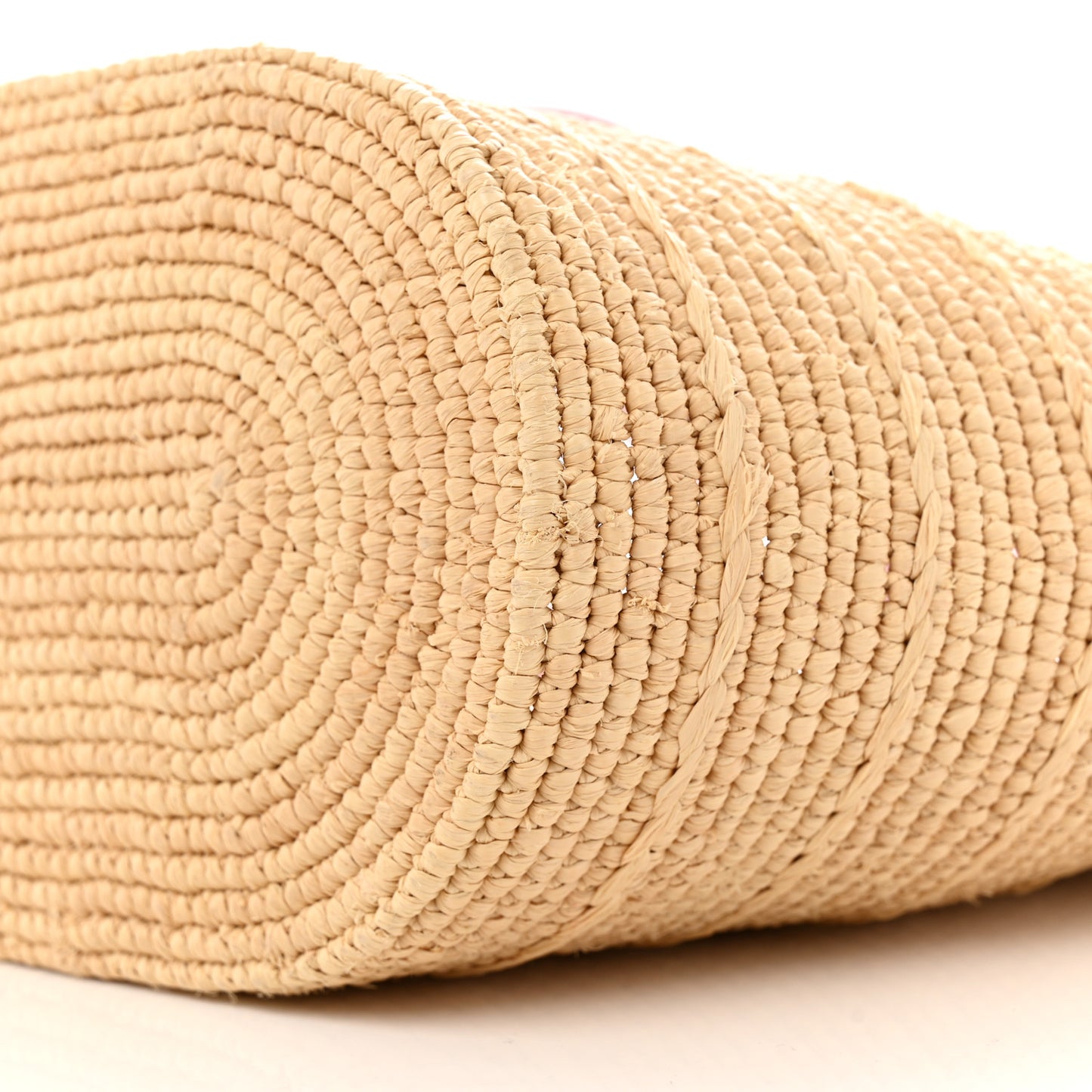 Raffia Calfskin Triomphe Teen Panier Pink