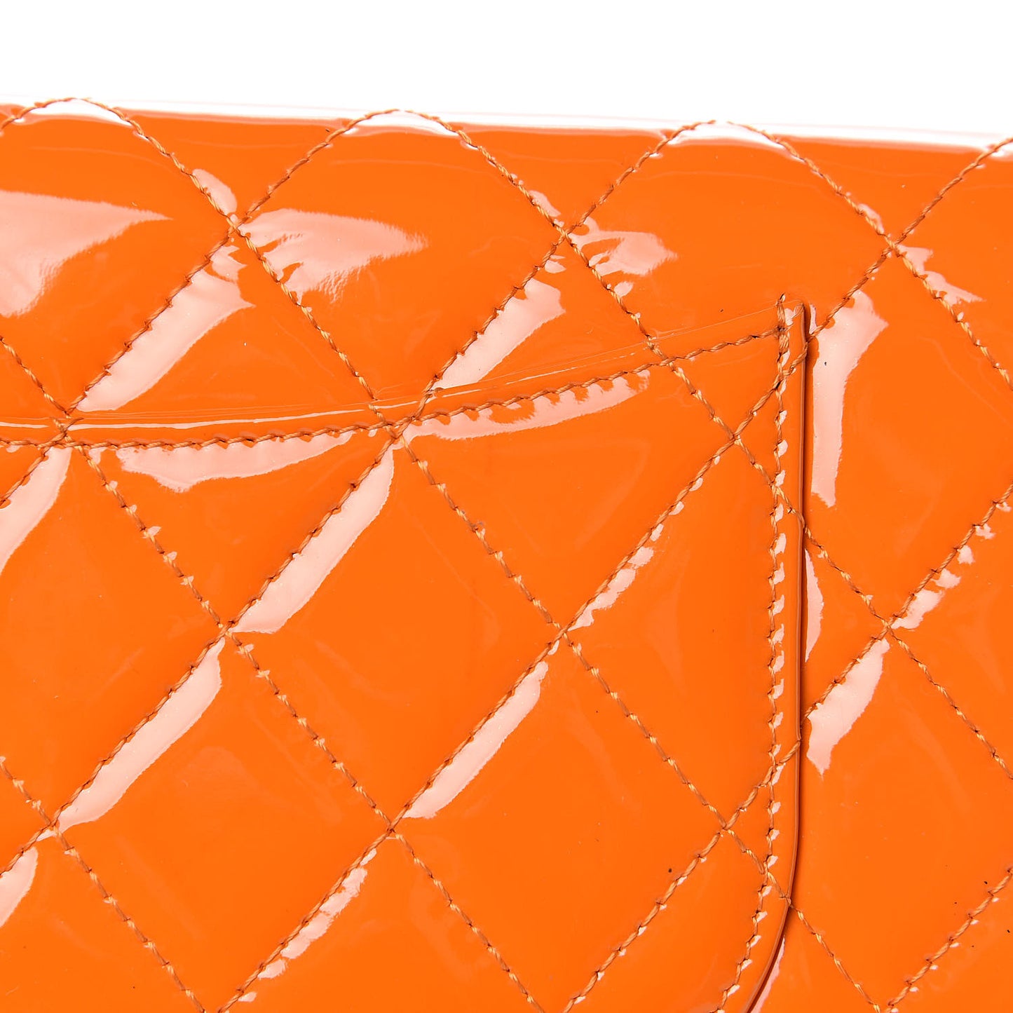 Patent Quilted Travel Wallet Orange