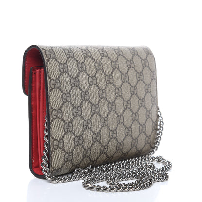 Gucci GG Supreme Monogram Mini Dionysus Chain Wallet Beige Vulcanic Red 3 of 12