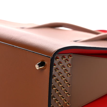 Christian Louboutin Calfskin Patent Studded Large Paloma Brown 5 of 15