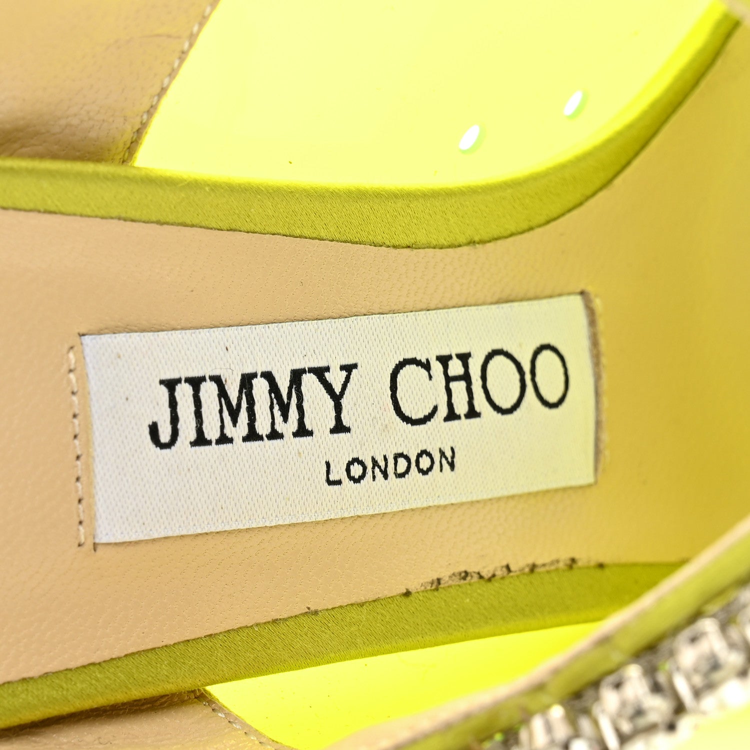 Jimmy Choo Plexi Crystal Bing 100 Pumps 37 Neon Yellow 6 of 10