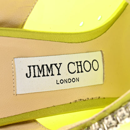 Jimmy Choo Plexi Crystal Bing 100 Pumps 37 Neon Yellow 6 of 10