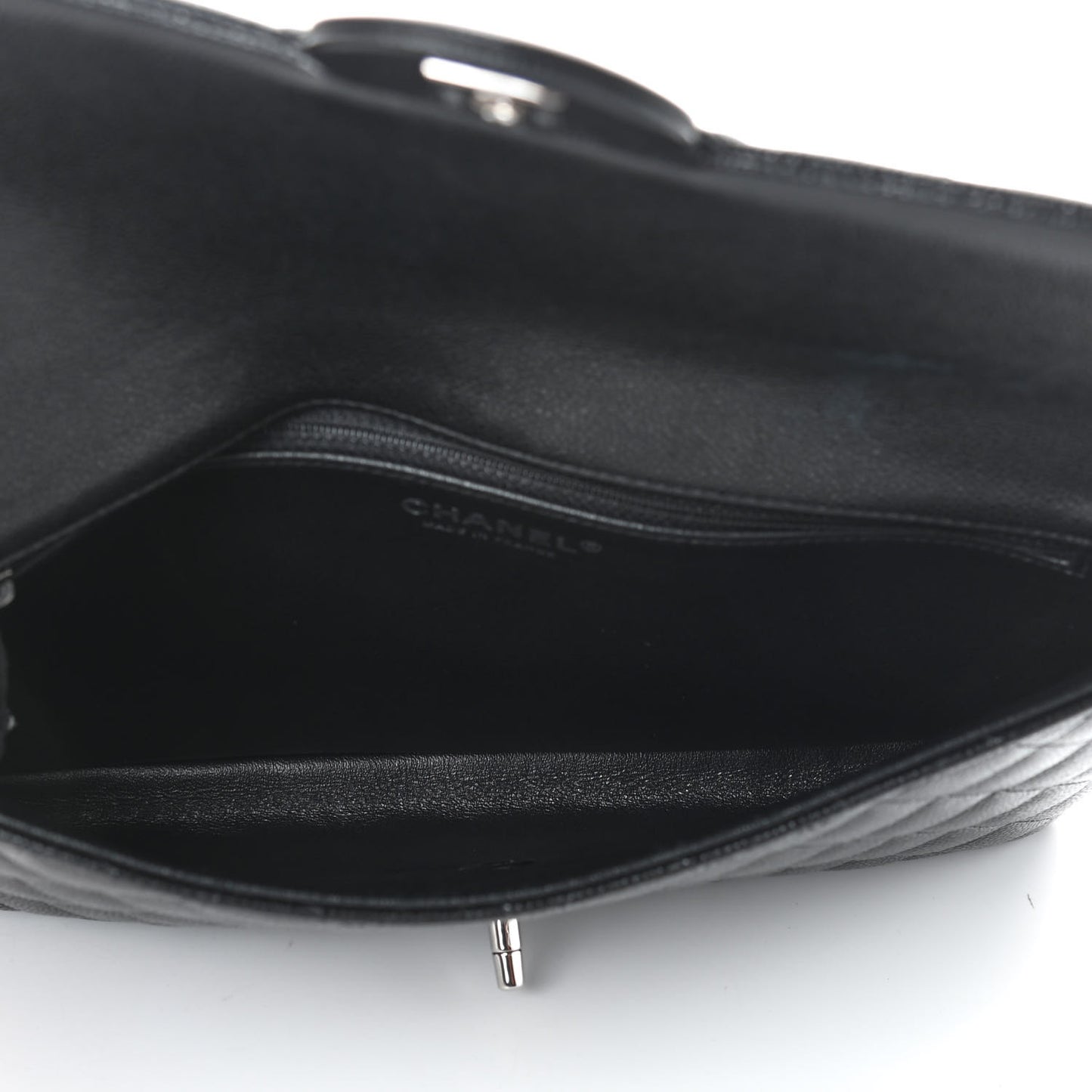Caviar Quilted Flap Clutch Black
