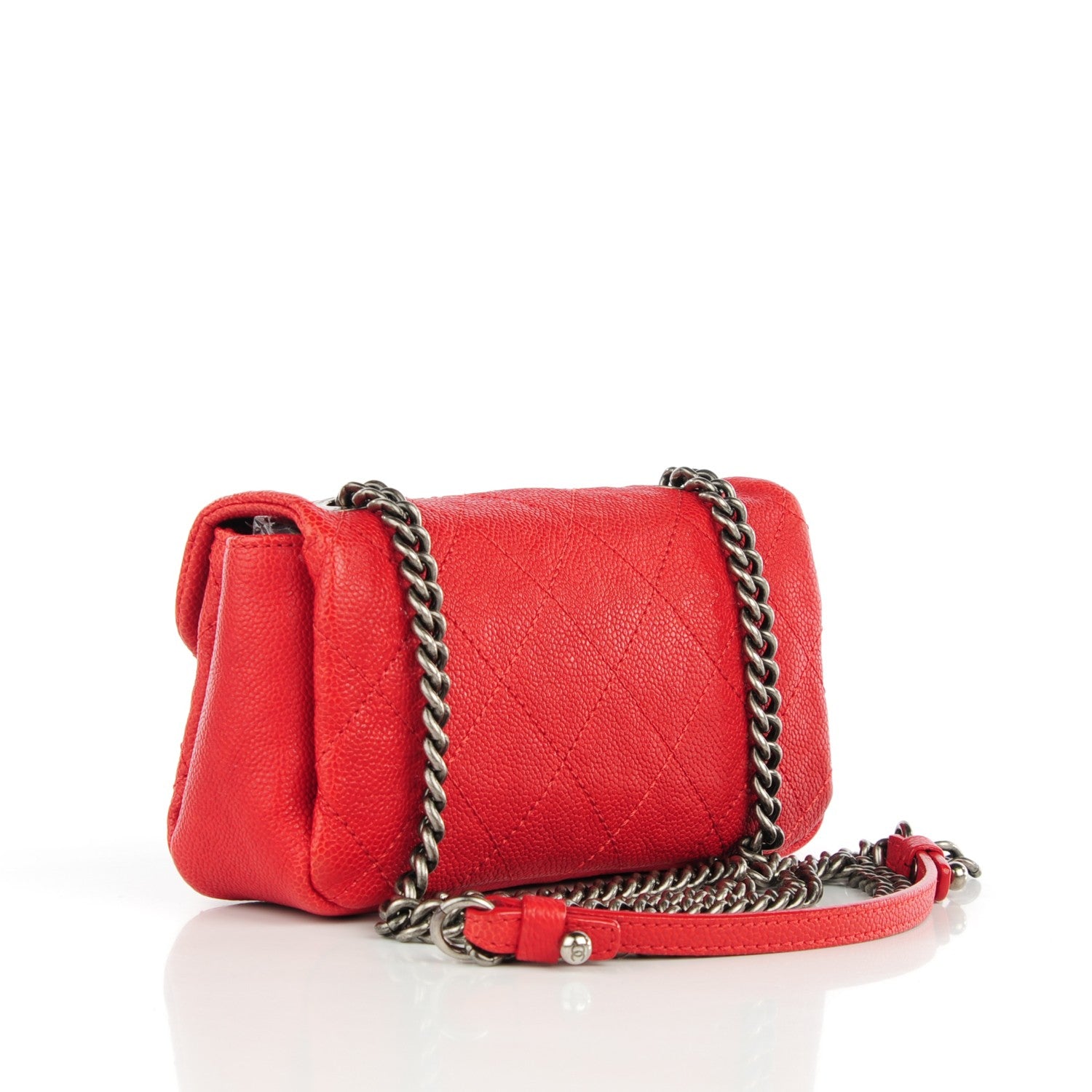 Chanel Caviar Quilted Mini Simply CC Flap Red 3 of 8
