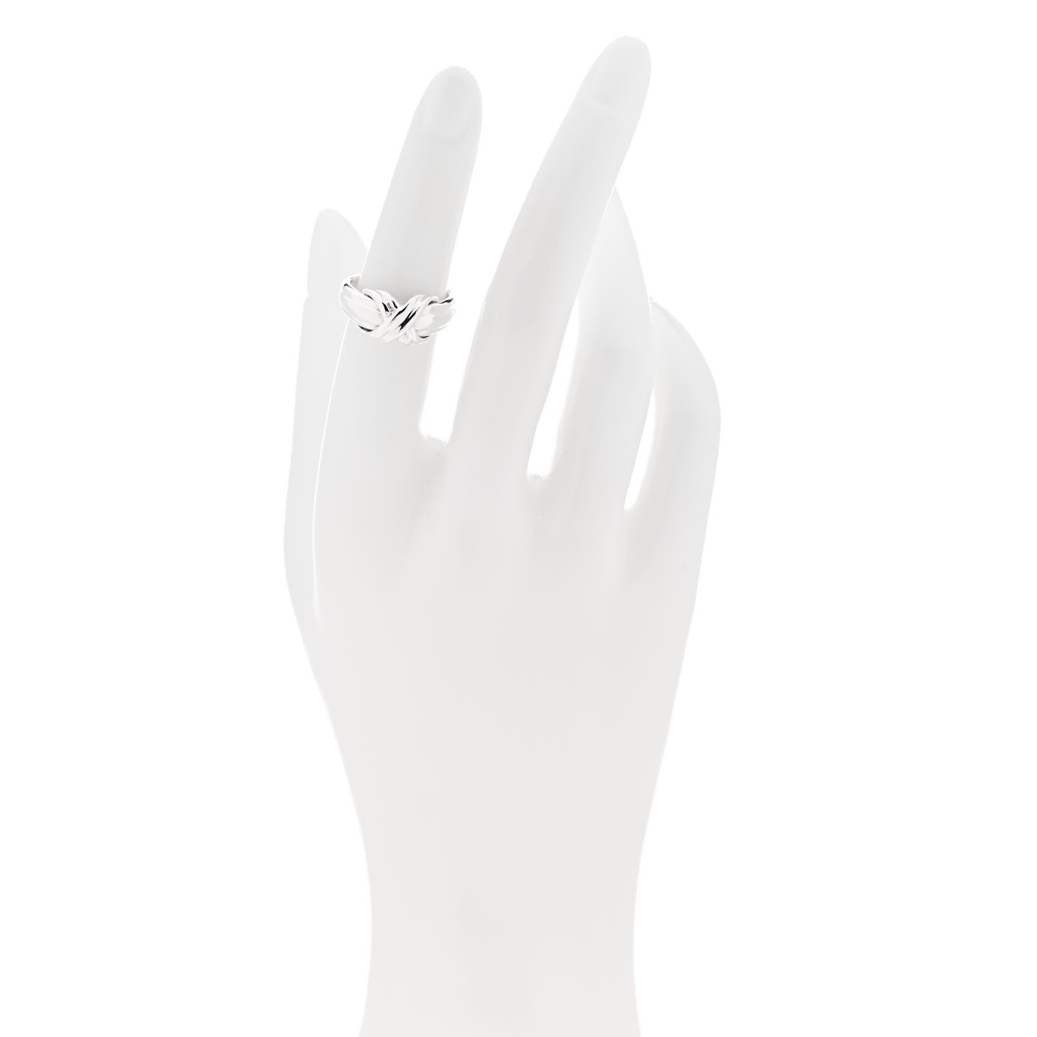 Tiffany Sterling Silver Signature X Ring 50 5.5 2 of 6