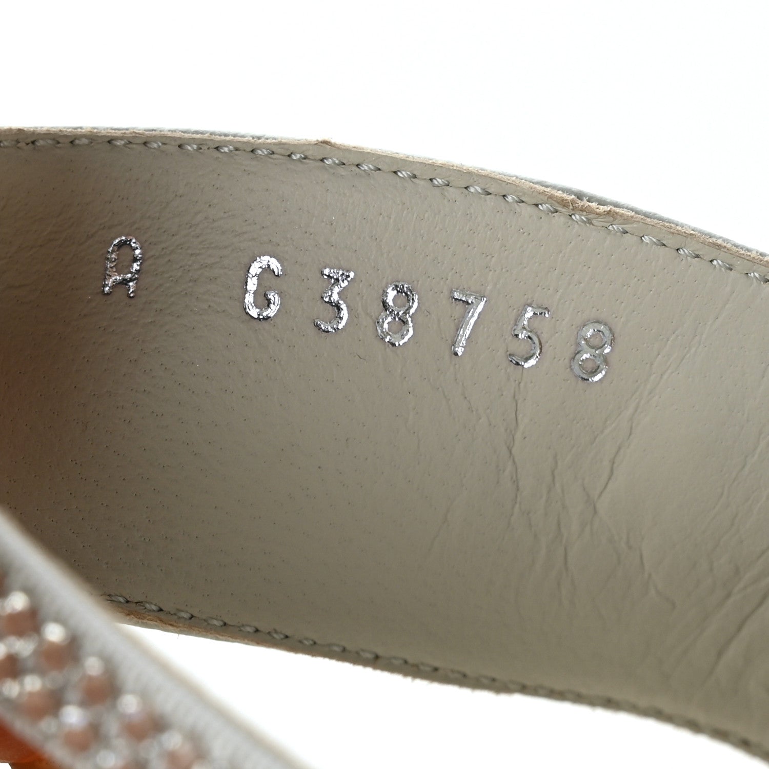 Chanel Grained Calfskin Strass CC Thong Sandals 37 Light Gray 6 of 8