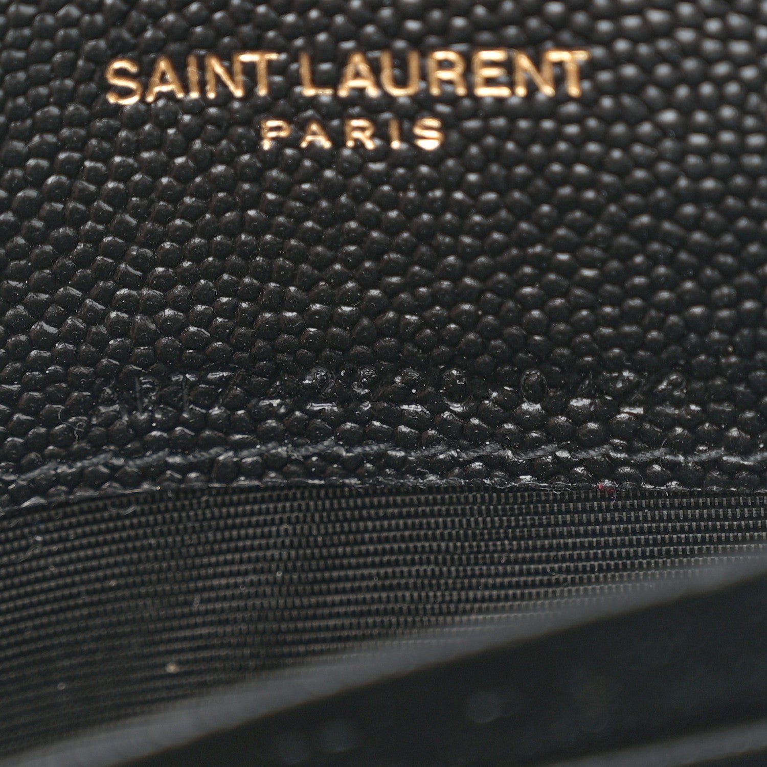 Saint Laurent Grain De Poudre Matelasse Chevron Monogram Envelope Chain Wallet Black 7 of 10