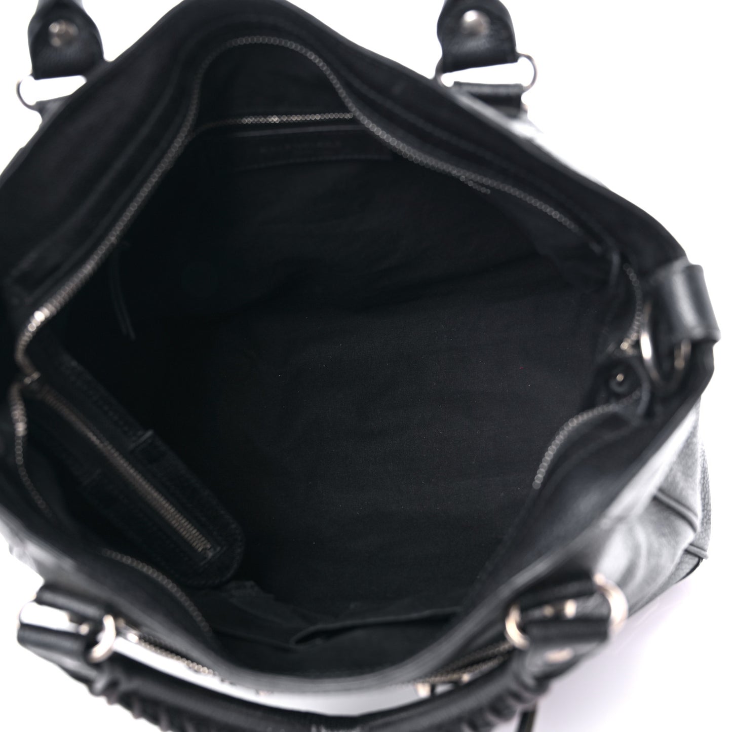Chevre Silver Metallic Edge Hardware Velo Black