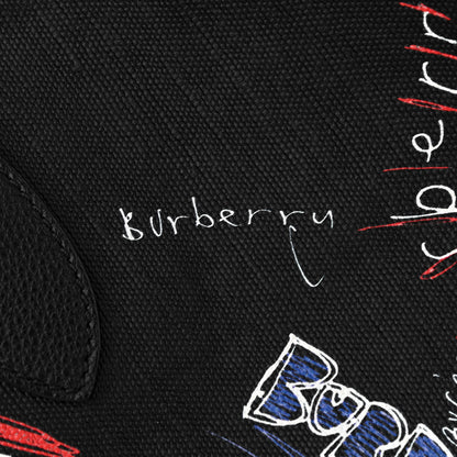 Burberry Coated Canvas Mega Check Sketchbook Medium Reversible Doodle Tote Black 8 of 27