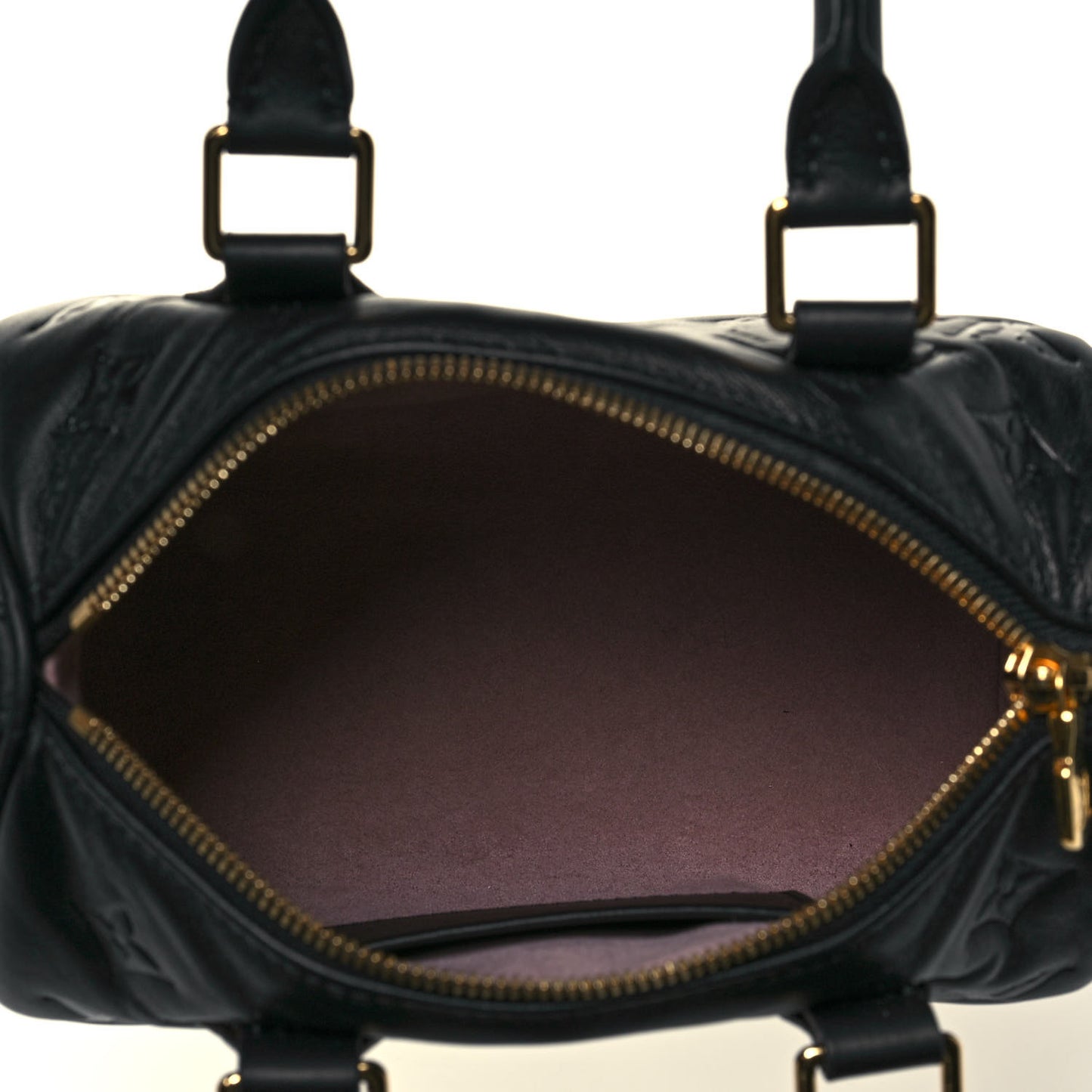 Lambskin Embossed Monogram Speedy 22 Bandouliere Black