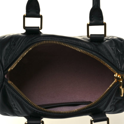 Louis Vuitton Lambskin Embossed Monogram Speedy 22 Bandouliere Black 5 of 13