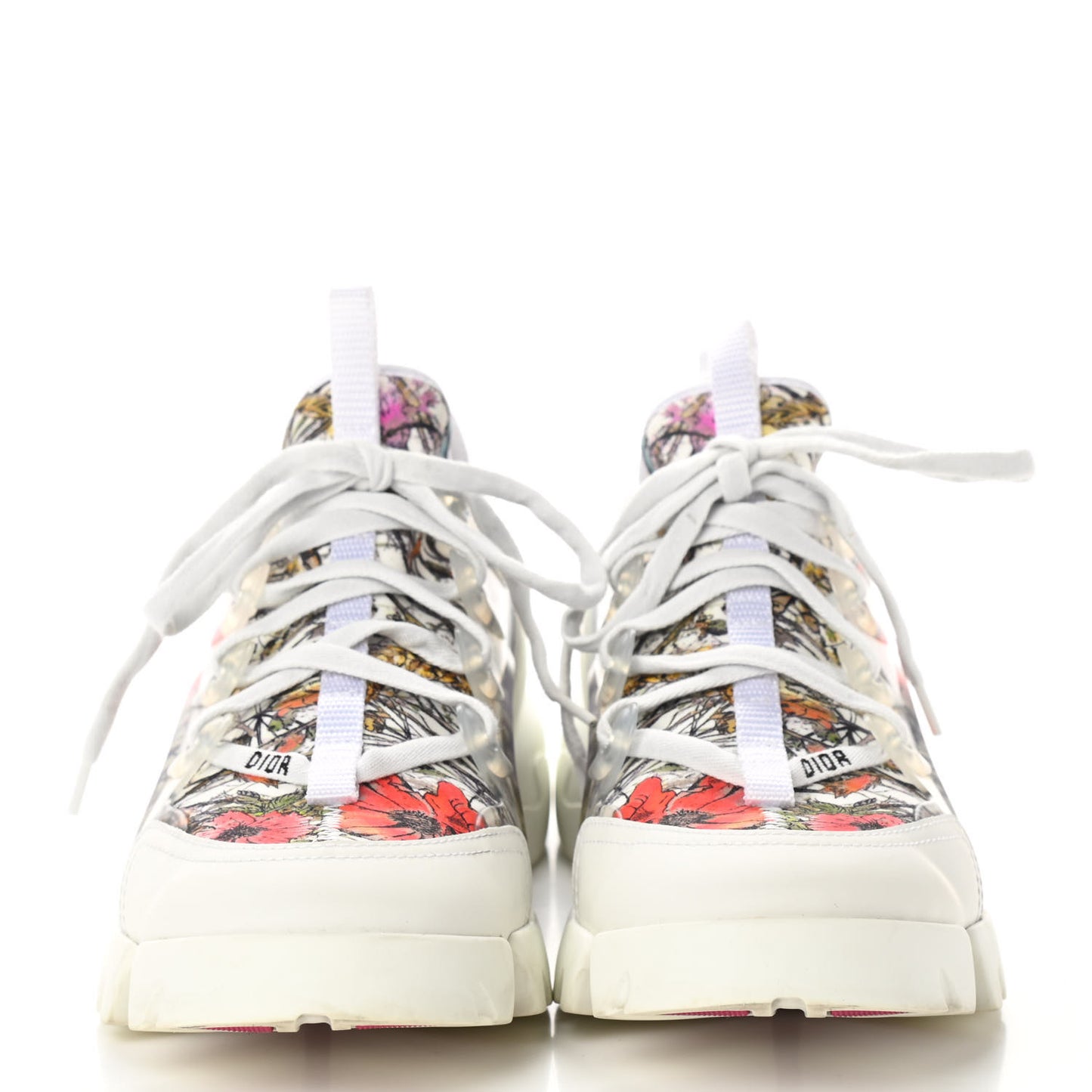 Neoprene Rubber Champetre Print Womens D-Connect Sneakers 38 White Multicolor