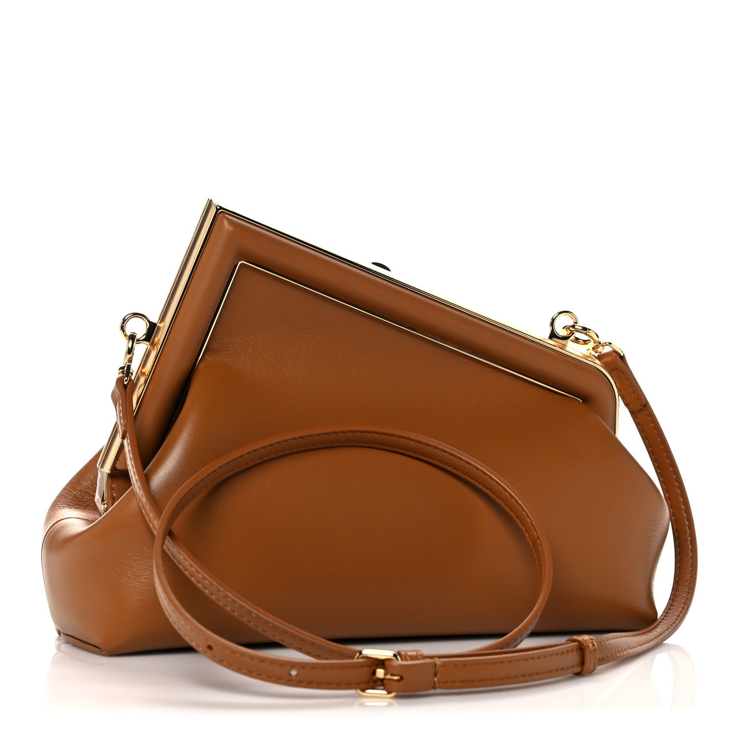 Shiny Nappa Small Fendi First Caramello