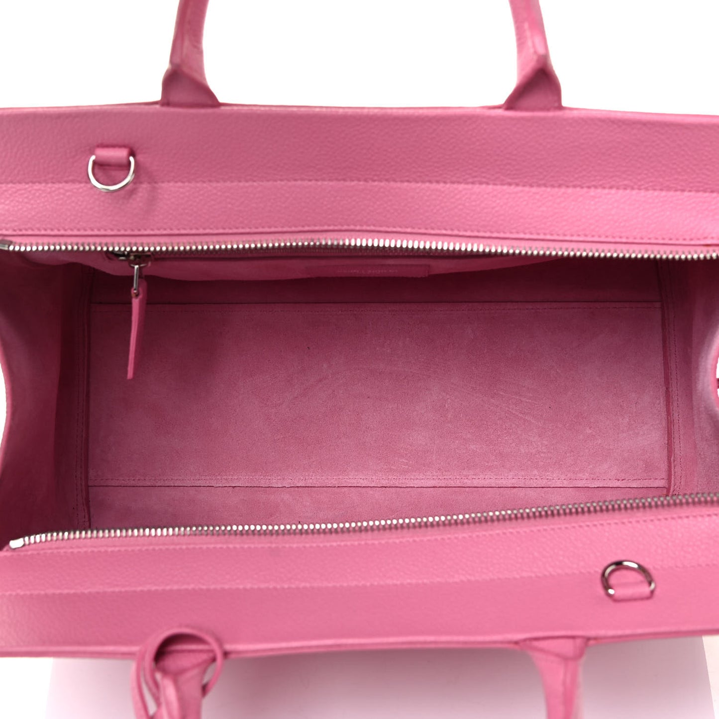 Grained Calfskin Small Cabas Rive Gauche Rose Clair