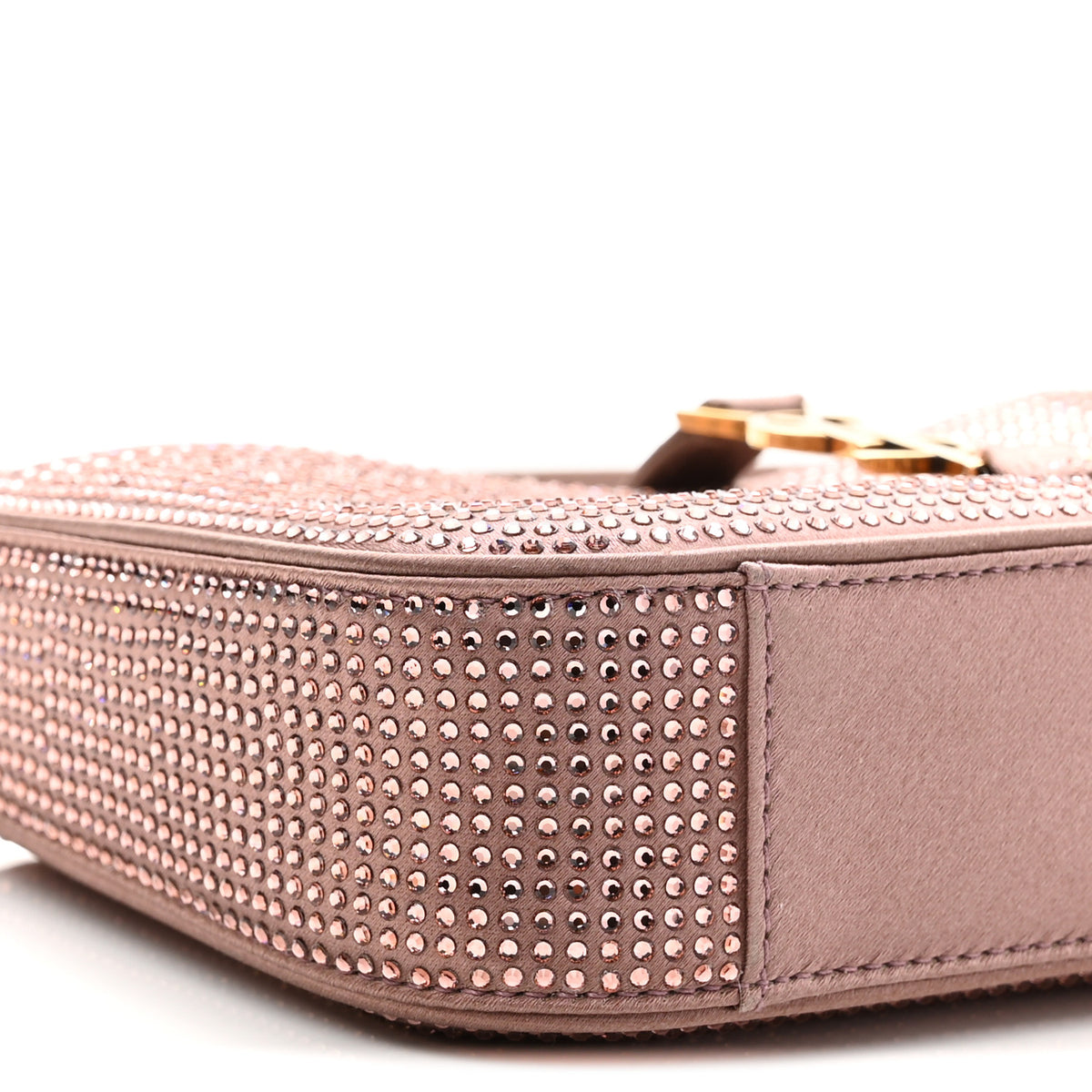Saint Laurent Satin Crystal Le 5 A 7 Mini Hobo Elderberry 9 of 11