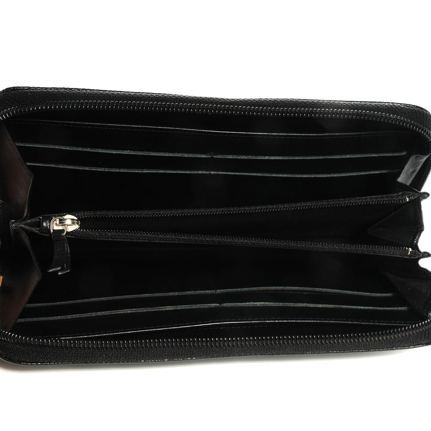 Caviar CC Large Gusset Zip Around Wallet Black